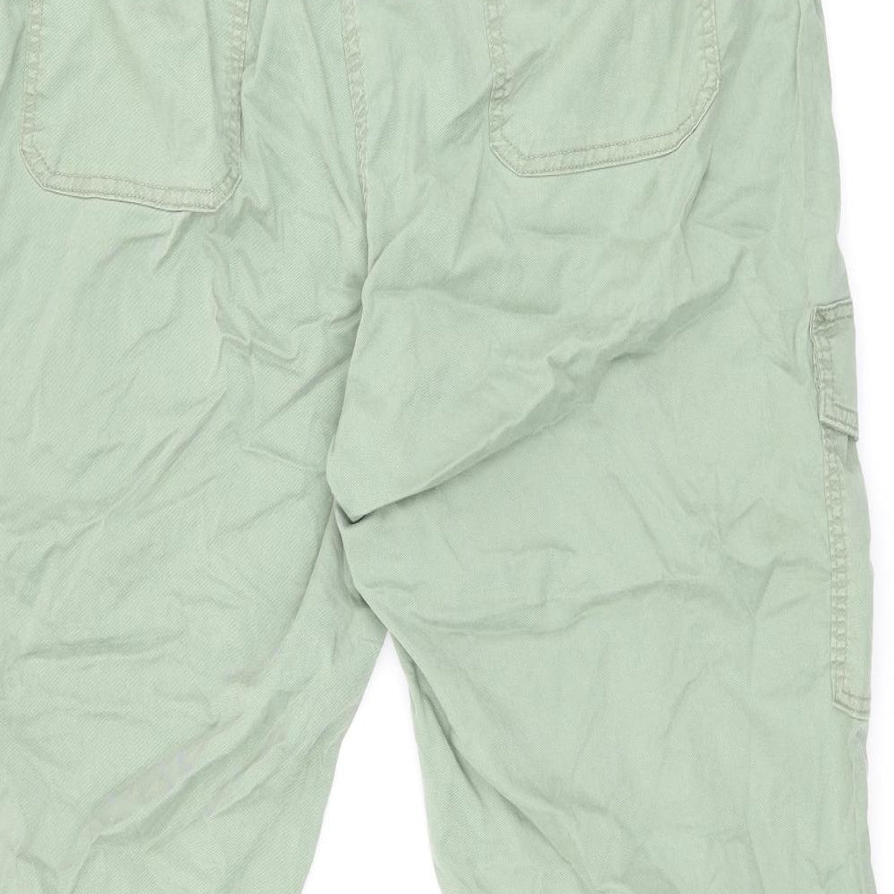 Marks and Spencer Womens Green Lyocell Cargo Trousers Size 24 L22 in Regular Zip