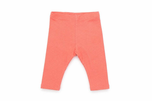 Front view of Marks & Spencer Baby Red Cotton Pedal Pusher Leggings, size 3-6, Months Pullover
