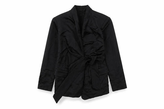 Front view of Zara women’s black jacket blazer, size L, button