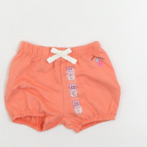 Marks and Spencer Baby Pink Cotton Cropped Trousers Size 3-6 Months Drawstring