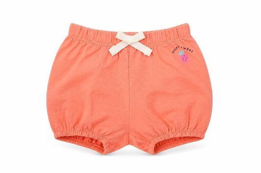 Front view of Marks & Spencer Baby Pink Cotton Cropped Trousers, size 3-6, Months Drawstring