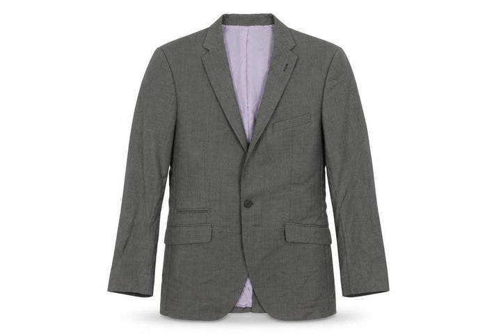REDA Mens Grey Geometric Wool Jacket Suit Jacket Size 42 Regular