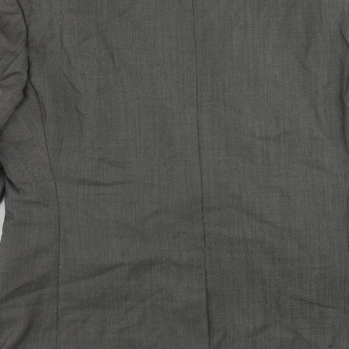REDA Mens Grey Geometric Wool Jacket Suit Jacket Size 42 Regular