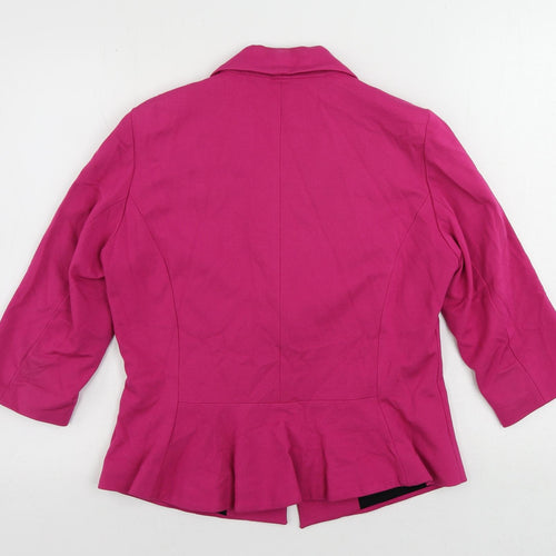 Ariana Womens Pink Jacket Blazer Size 14 Button
