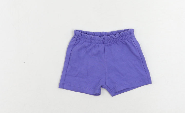 Marks and Spencer Baby Purple Cotton Cropped Trousers Size 0-3 Months