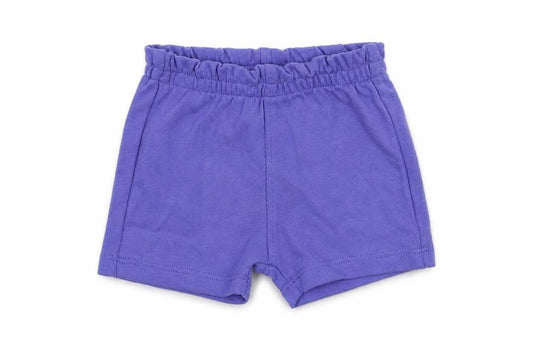 Front view of Marks & Spencer Baby Purple Cotton Cropped Trousers, size 0-3, Months