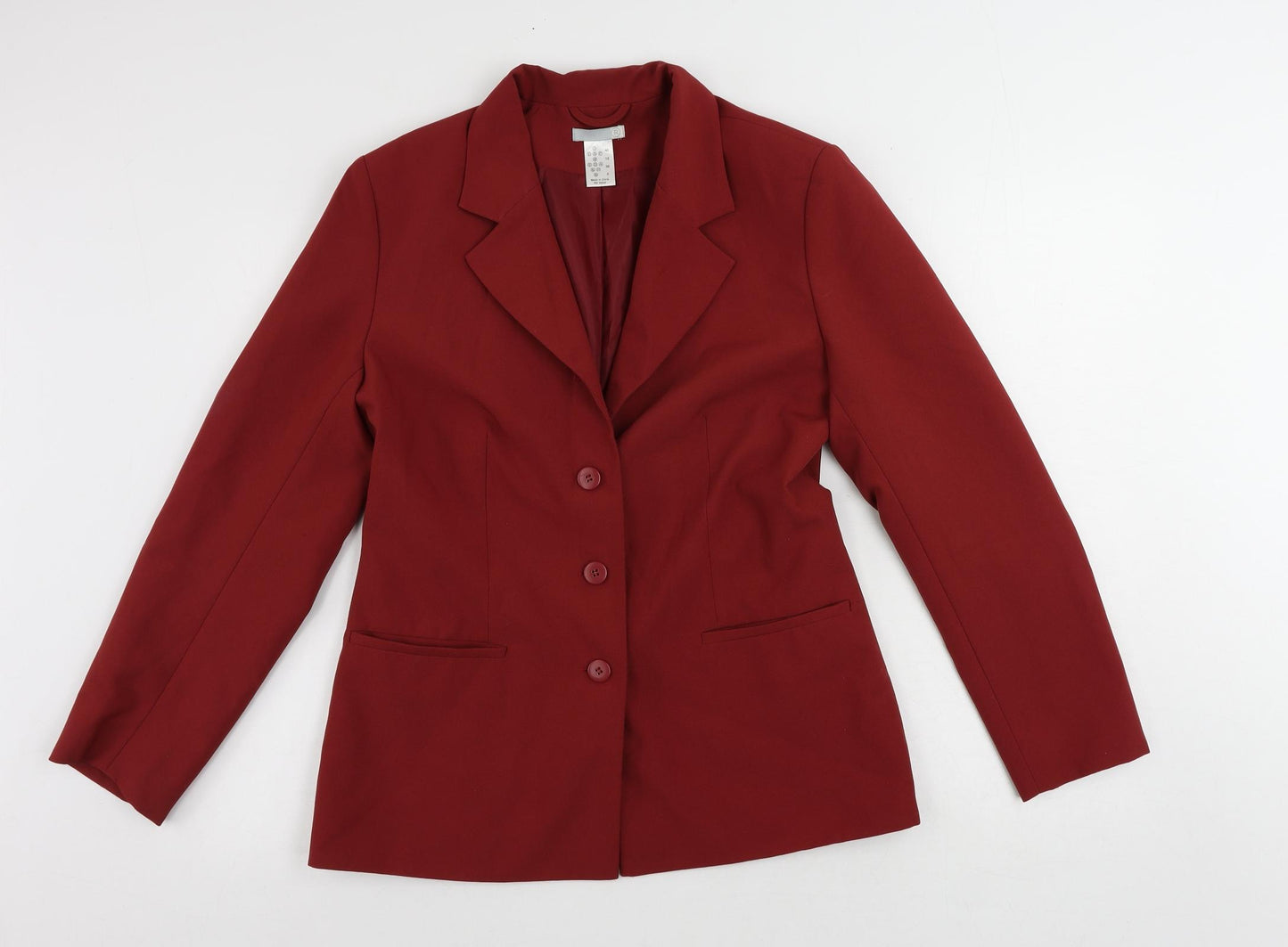 La Redoute Womens Red Jacket Blazer Size 12 Button