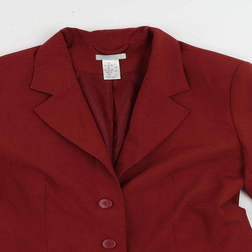 La Redoute Womens Red Jacket Blazer Size 12 Button