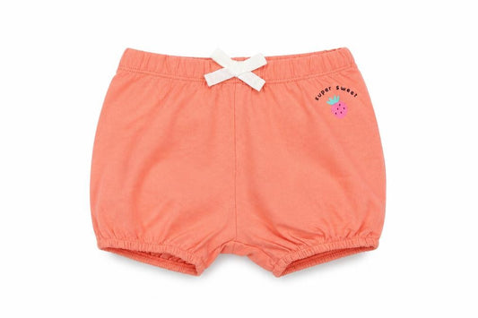 Front view of Marks & Spencer Baby Pink Cotton Cropped Trousers, size 3-6, Months Drawstring