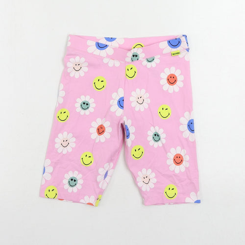 Marks and Spencer Girls Pink Floral Cotton Sweat Shorts Size 11-12 Years Regular - Smiley World