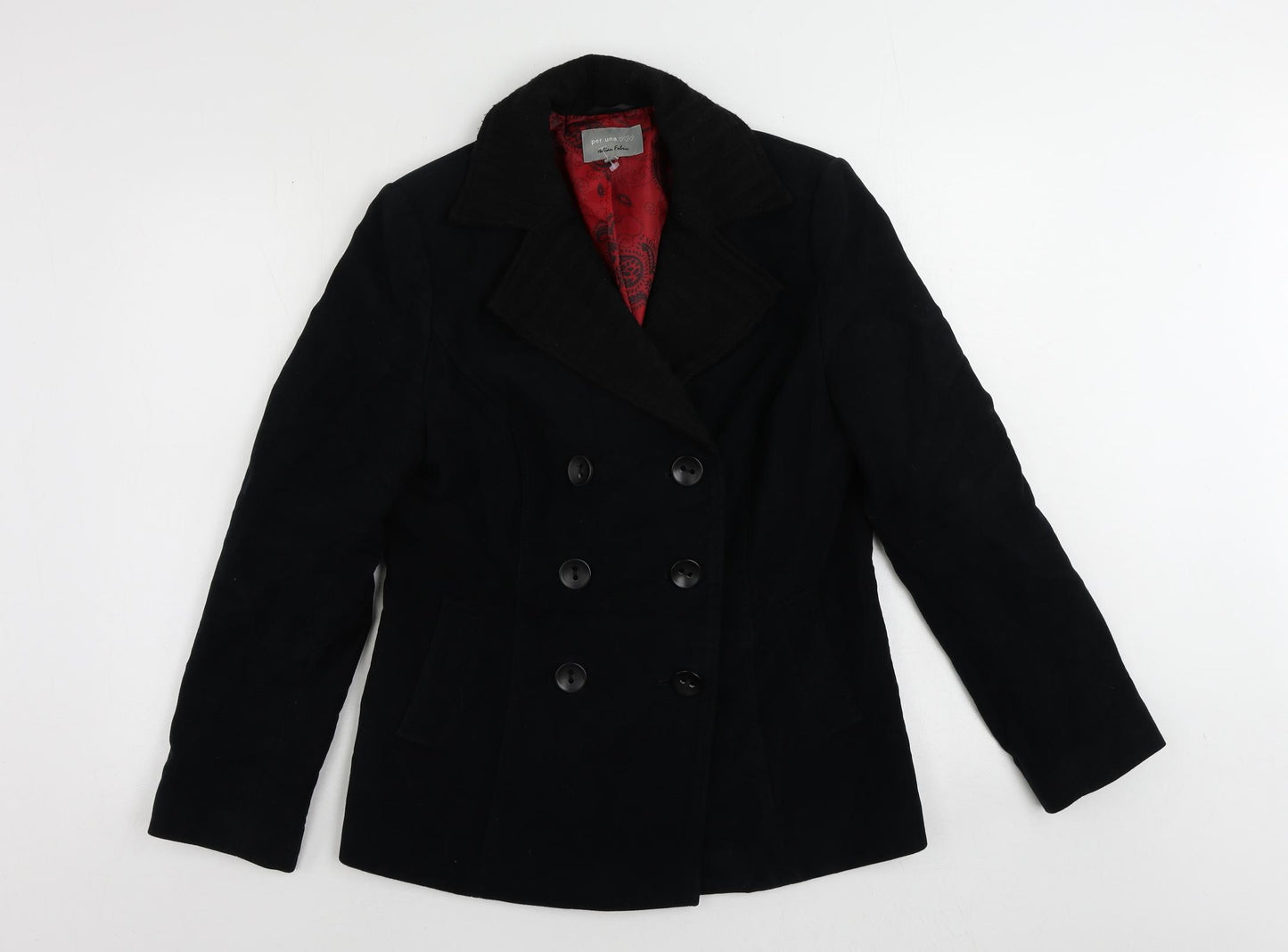 Per Una Womens Black Jacket Size 12 Button