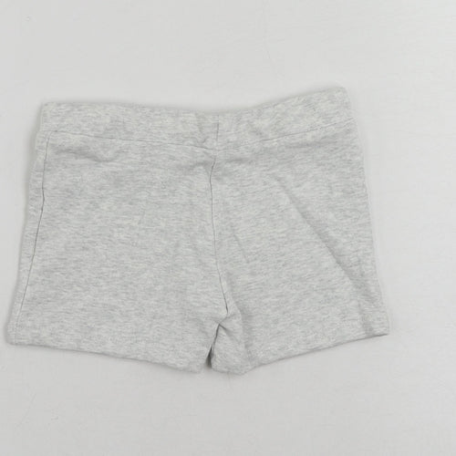 Marks and Spencer Girls Grey Cotton Sweat Shorts Size 2-3 Years Regular Drawstring