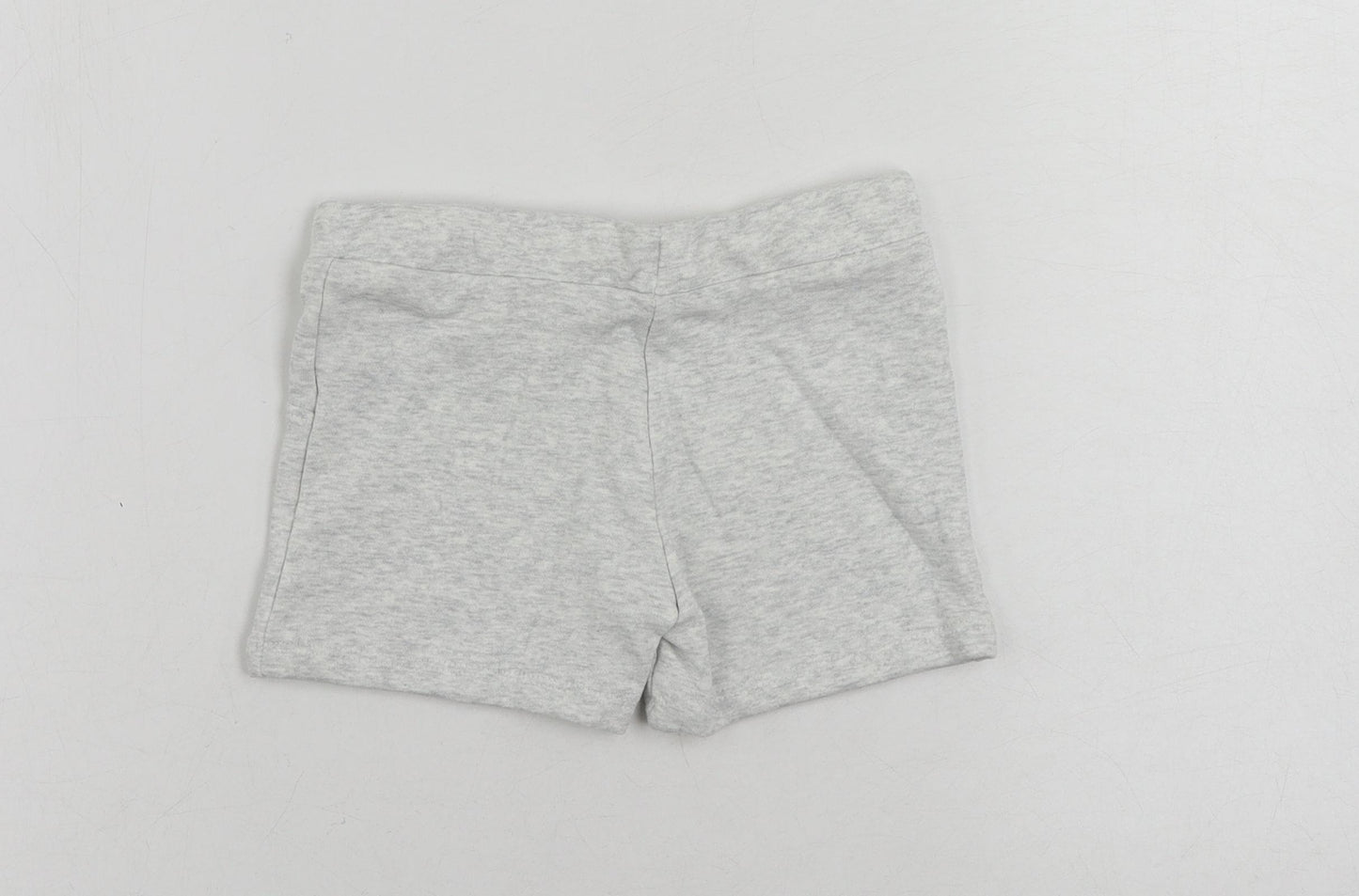 Marks and Spencer Girls Grey Cotton Sweat Shorts Size 2-3 Years Regular Drawstring