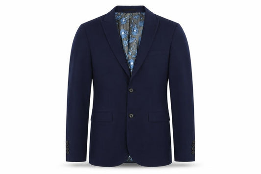 Front view of Next men’s blue polyester jacket suit jacket, size 36, regular