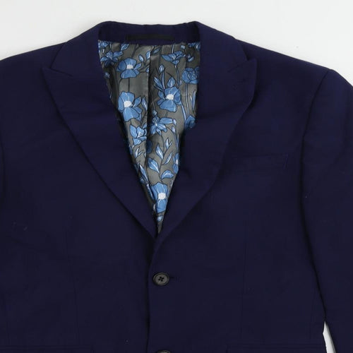 NEXT Mens Blue Polyester Jacket Suit Jacket Size 36 Regular