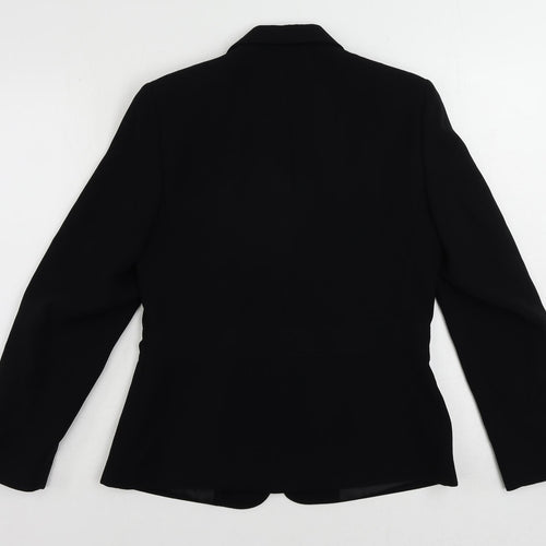 AMARANTO Womens Black Striped Jacket Blazer Size 12 Button