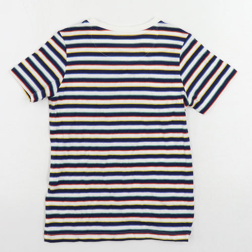 Marks and Spencer Boys Multicoloured Striped Cotton Pullover T-Shirt Size 7-8 Years Crew Neck Pullover - Harry Potter