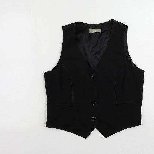 Wallis Womens Black Jacket Waistcoat Size 16 Button