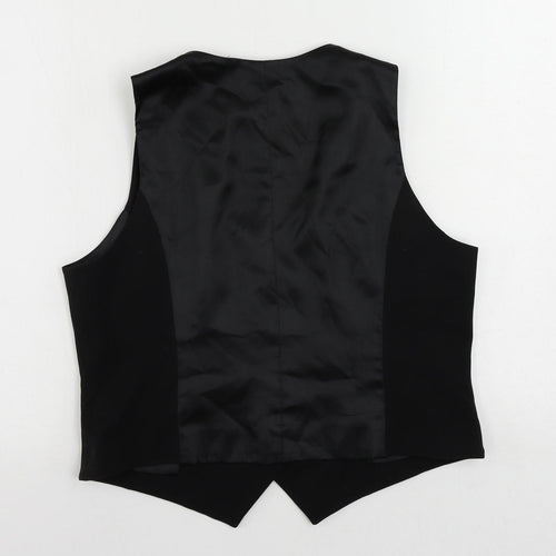 Wallis Womens Black Jacket Waistcoat Size 16 Button