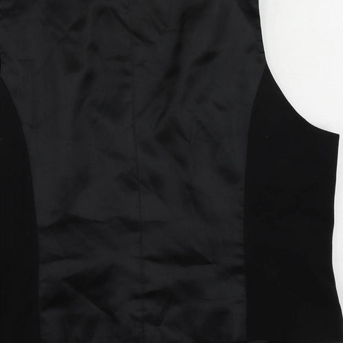 Wallis Womens Black Jacket Waistcoat Size 16 Button