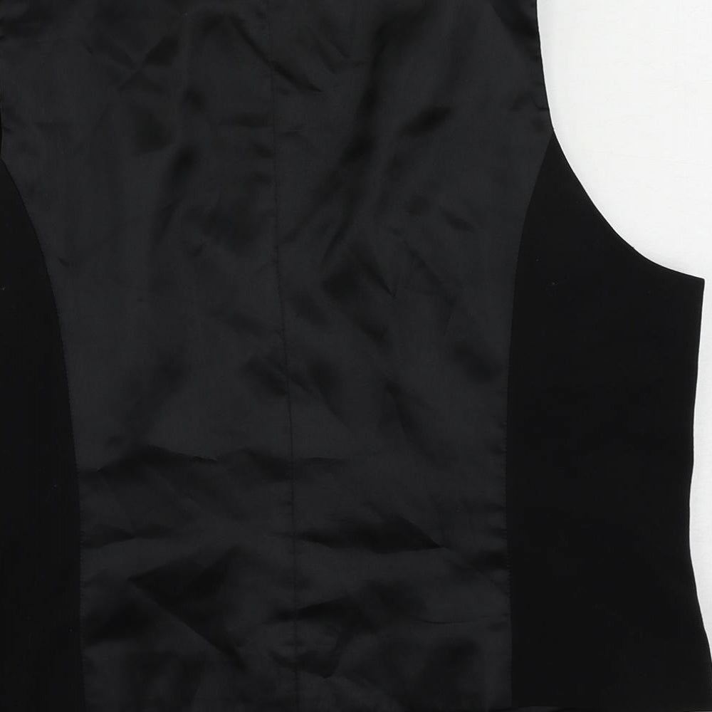 Wallis Womens Black Jacket Waistcoat Size 16 Button