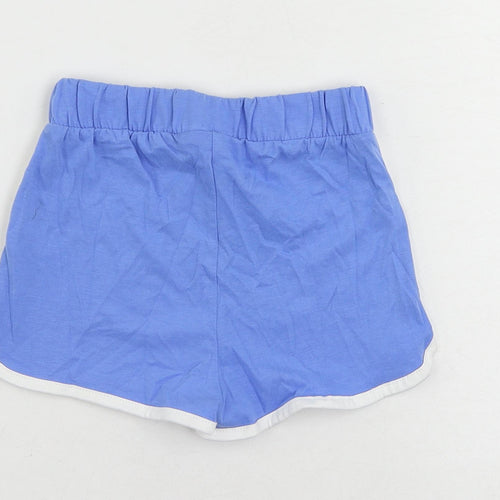 Marks and Spencer Baby Blue Cotton Cropped Trousers Size 12-18 Months - Contrasting Trim
