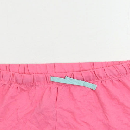 Marks and Spencer Girls Pink Solid Cotton Top Sleep Shorts Size 12-13 Years Drawstring