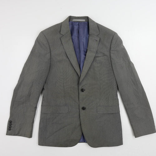 Burton Mens Grey Polyester Jacket Suit Jacket Size 38 Regular