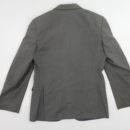Burton Mens Grey Polyester Jacket Suit Jacket Size 38 Regular