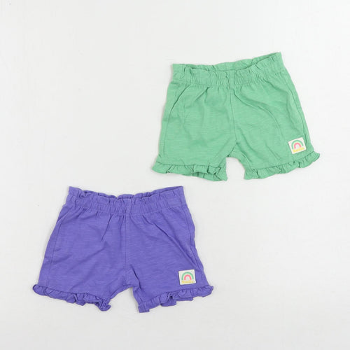 Marks and Spencer Baby Green Cotton Shorts Set Outfit/Set Size 3-6 Months