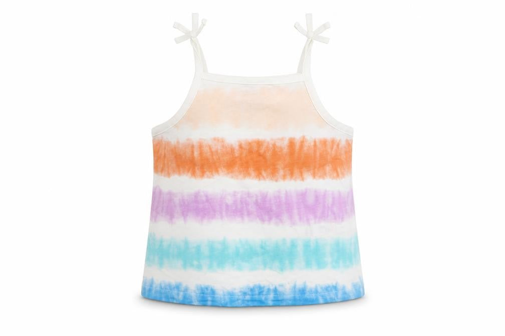 Marks and Spencer Girls Multicoloured Striped Cotton Camisole Tank Size 2-3 Years Square Neck Pullover