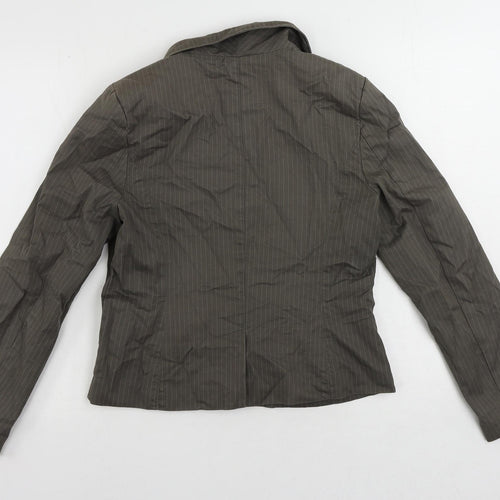 Dickins & Jones Womens Grey Striped Jacket Blazer Size 12 Button