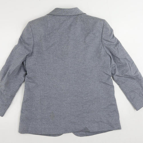 AKRIS Womens Grey Jacket Blazer Size 16 Button