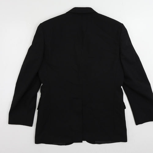 Marks and Spencer Mens Black Polyester Jacket Suit Jacket Size 38 Regular