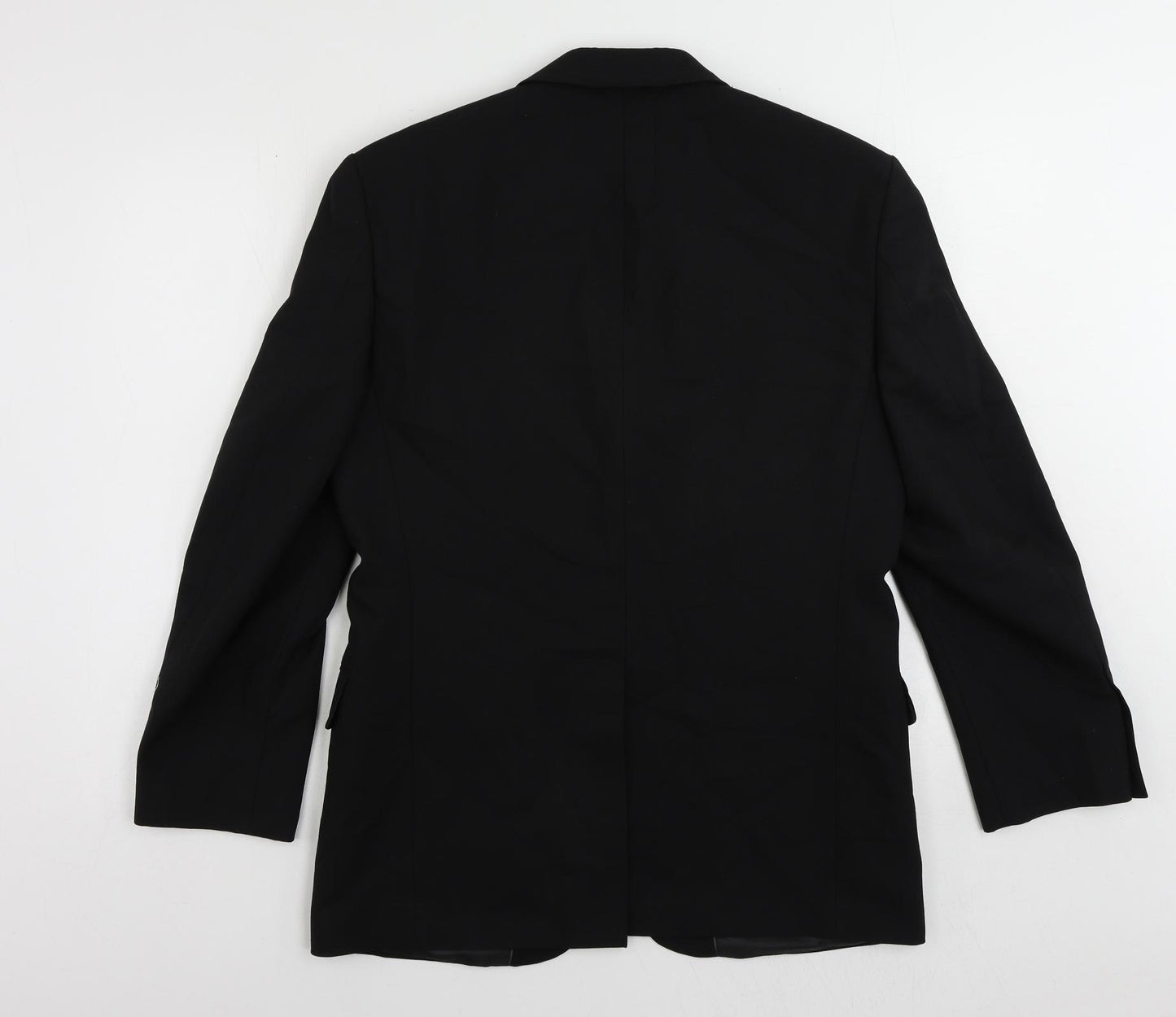 Marks and Spencer Mens Black Polyester Jacket Suit Jacket Size 38 Regular