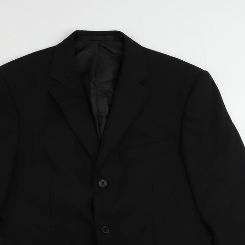 Marks and Spencer Mens Black Polyester Jacket Suit Jacket Size 38 Regular