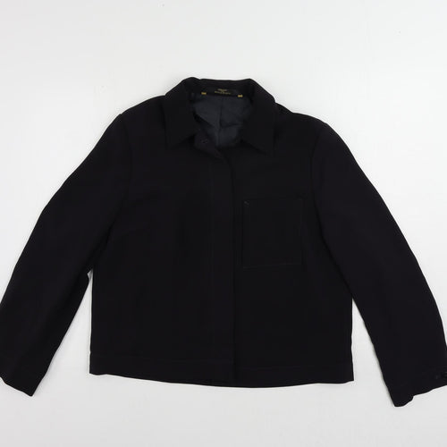 St Michael Womens Blue Jacket Blazer Size 14 Button
