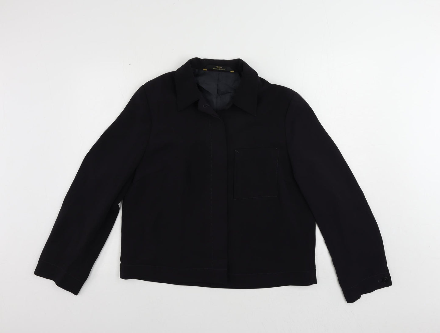 St Michael Womens Blue Jacket Blazer Size 14 Button