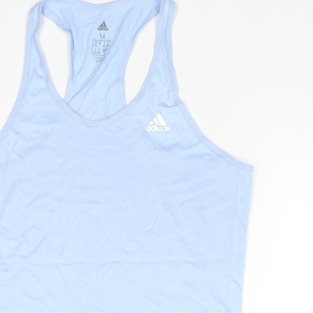 adidas Womens Blue Polyester Basic Tank Size 12 Scoop Neck Pullover - Size 12-14