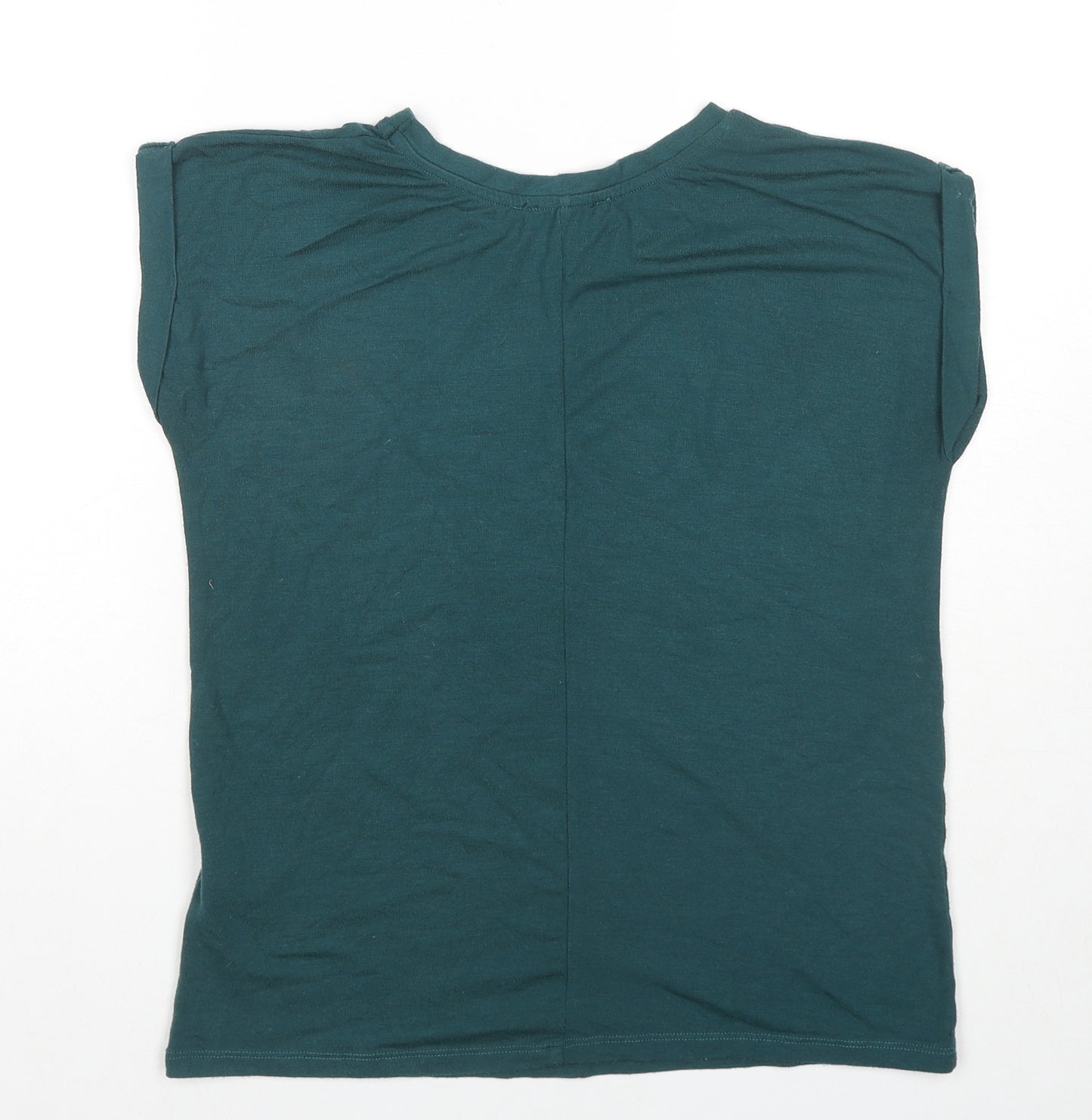 New Look Womens Green Polyester Basic Tank Size 10 Round Neck