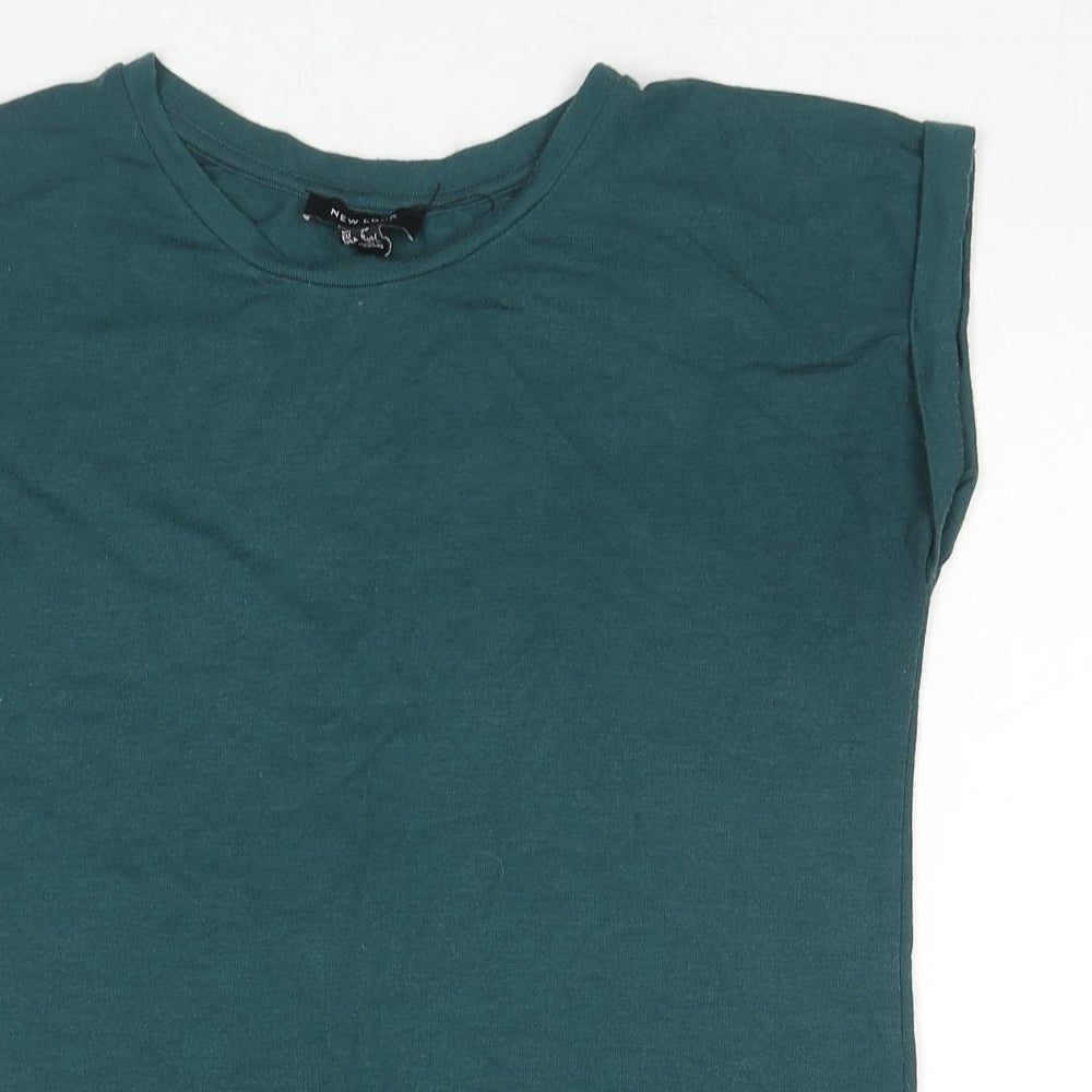 New Look Womens Green Polyester Basic Tank Size 10 Round Neck