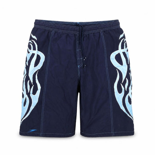 Speedo Boys Blue Polyester Utility Shorts Size XL L12 in Regular Drawstring - Flames Swim Shorts Label Size YBXL