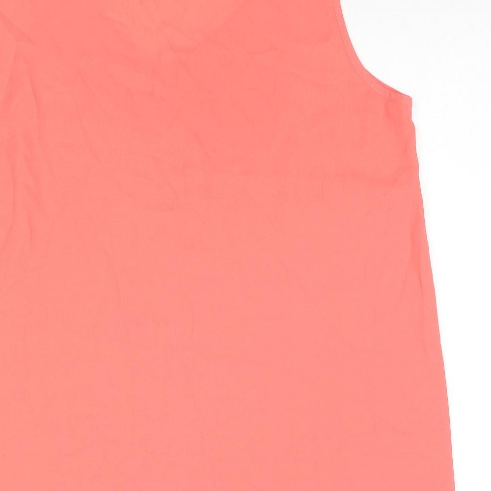 Marks and Spencer Womens Orange Polyester Basic Tank Size 14 V-Neck