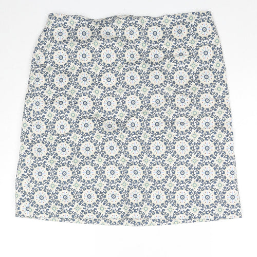 Ann Taylor Womens Multicoloured Floral Cotton A-Line Skirt Size 10 Zip