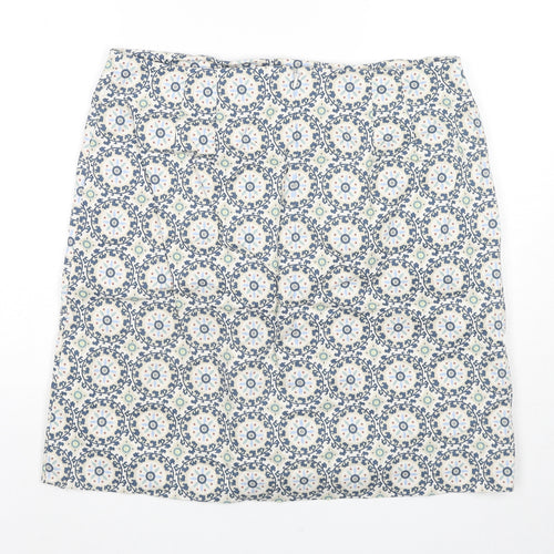 Ann Taylor Womens Multicoloured Floral Cotton A-Line Skirt Size 10 Zip