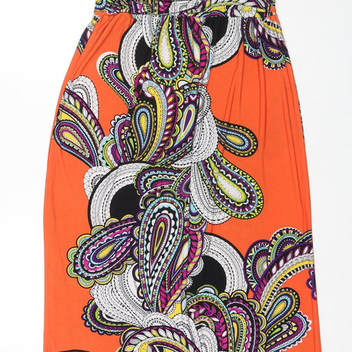 Emma & Michele Womens Multicoloured Paisley Polyester Maxi Size S Round Neck Pullover