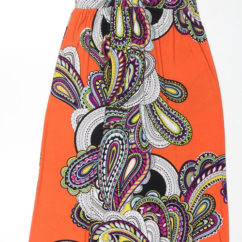 Emma & Michele Womens Multicoloured Paisley Polyester Maxi Size S Round Neck Pullover