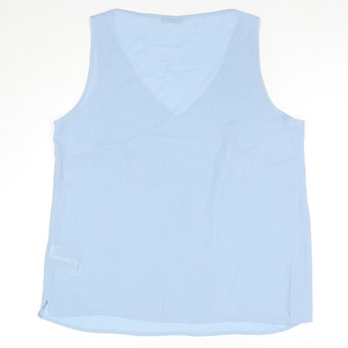 Marks and Spencer Womens Blue Polyester Basic Tank Size 14 V-Neck