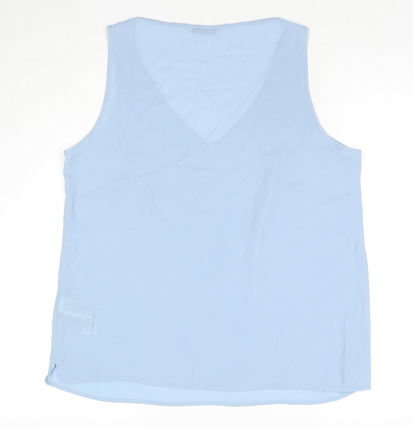 Marks and Spencer Womens Blue Polyester Basic Tank Size 14 V-Neck