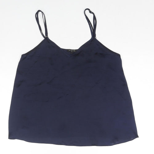 River Island Womens Blue Polyester Camisole Tank Size 10 V-Neck